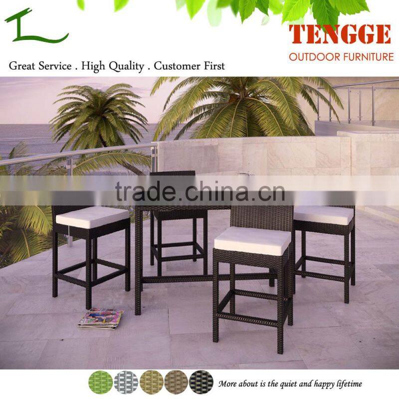 Foshan outdoor garden furniture 5 pieces rattan bar furniture