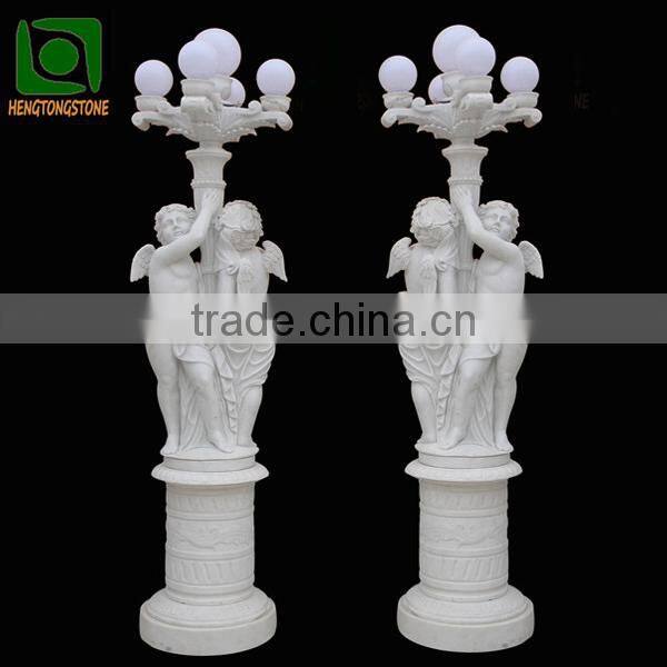 Marble Angel Statue with Lamp Statue