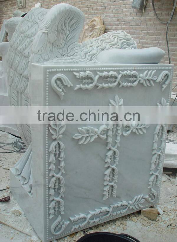 White Marble Angel Tombstone From Quyang