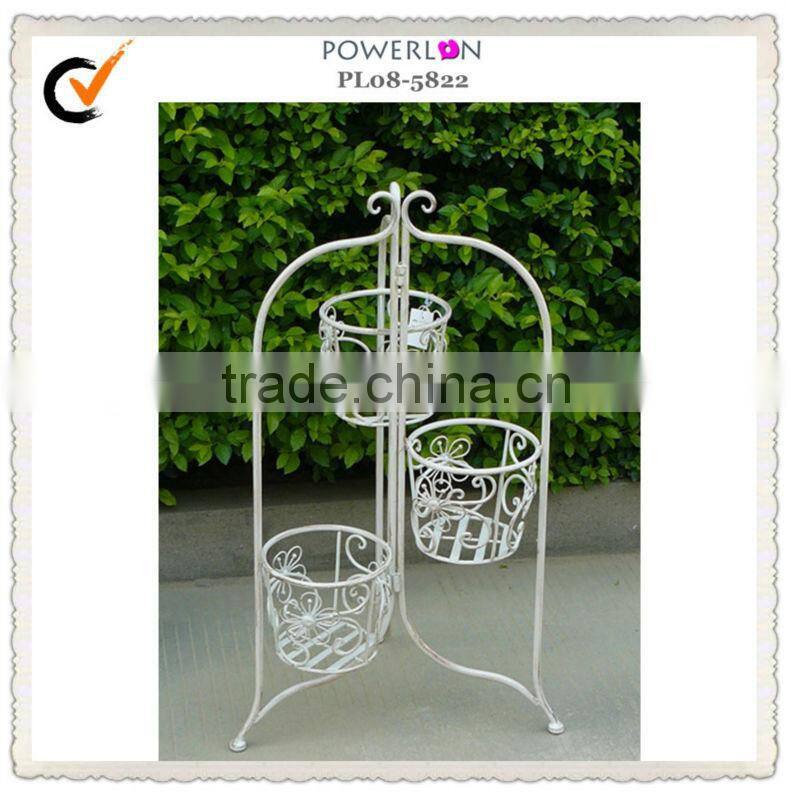 Antique 3-tire item cast iron flower pot