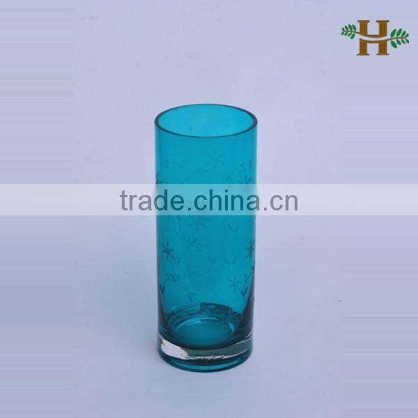 Handmade thick glass vase tall cylinder glass vase