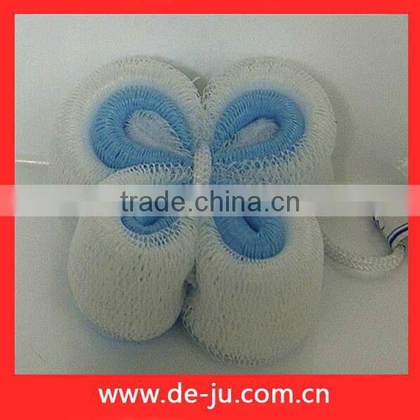 PE Mesh White Blue Butterfly Ball Bath Flower