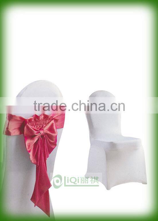 Hot sale white spandex chair cover with bowknot