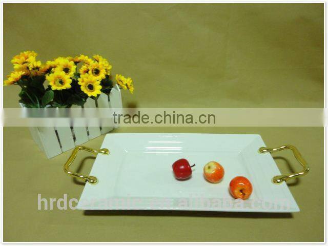 China stock ceramic dinner plates with handles