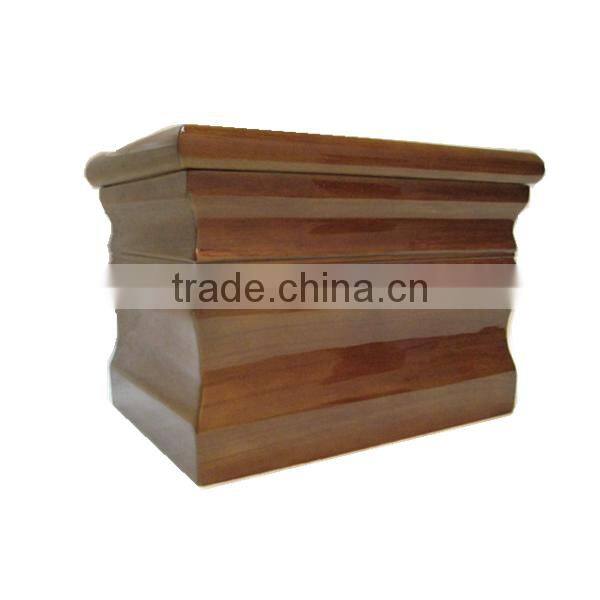 Simple design wholesale wooden urn box for ashes with circle sunken