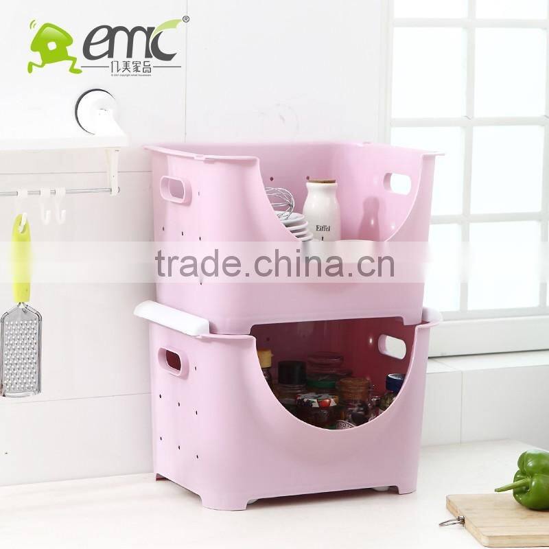 Stacking Baskets, Plastic Stacking Baskets, Plastic Handle Stacking Baskets