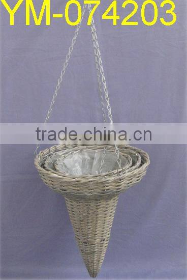 White Willow Flower Basket In Boat Shape