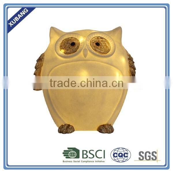 cute owl animal statues garden lights decoration