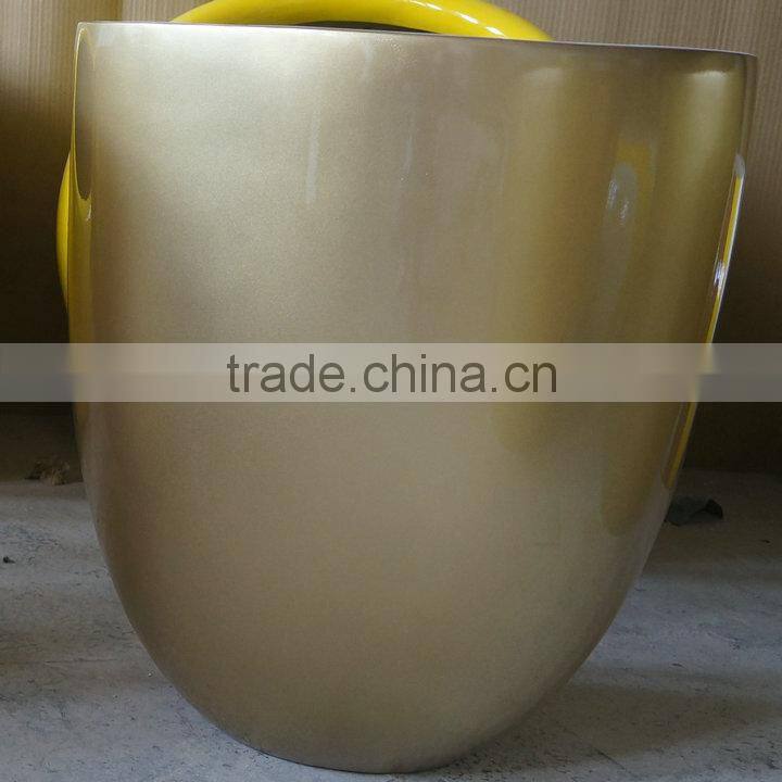 Modern gold fiberglass vase pot