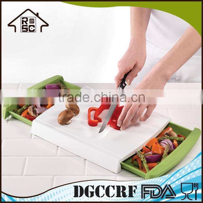 Multificational Cutting Board Plastic Tray for Easy Waste Removal