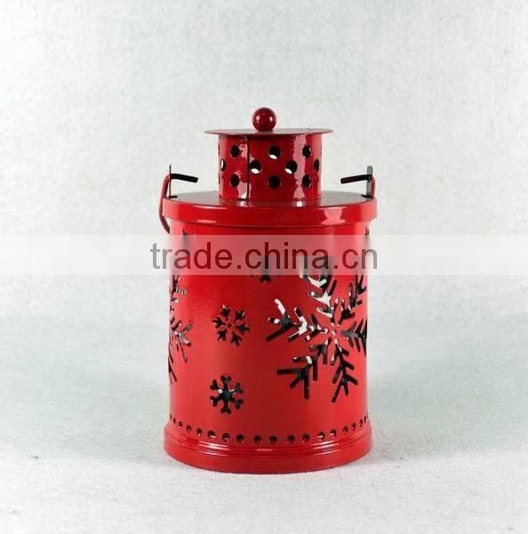 Christmas snowing metal lantern