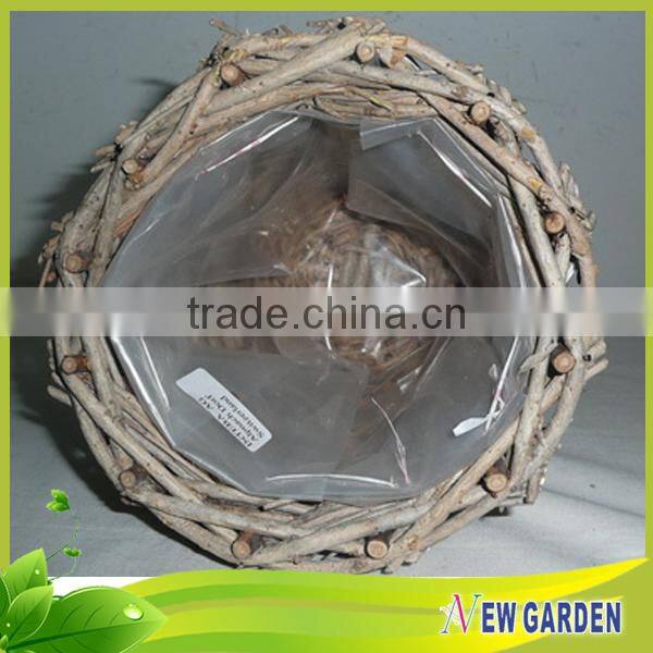 Top Quality Outdoor flower arranging wicker basket with plastic liner