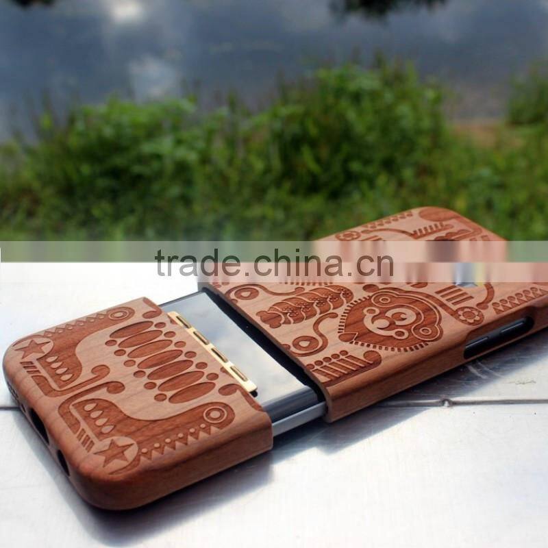 Classical Chinese walnut/bamboo/rosewood/cherry/maya cartoon cell phone case for Samsung