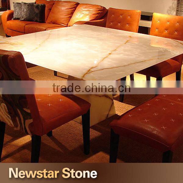 Chinese popular polished onyx dining table marble