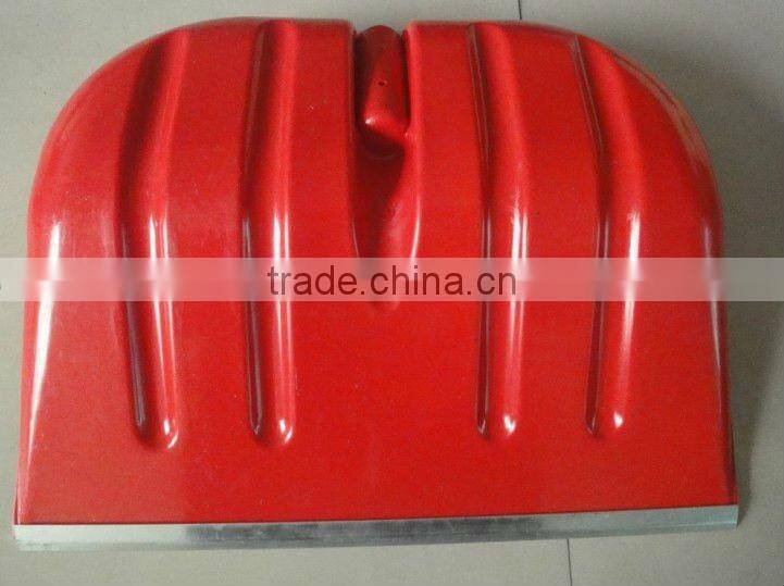 RED PLASTIC SNOW SHOVEL