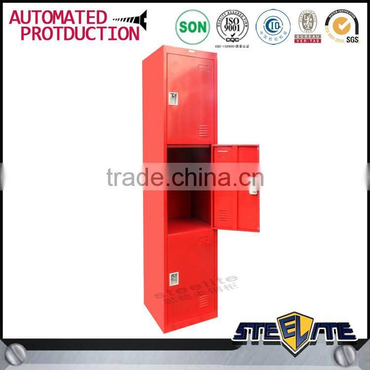 Decorative design 3 door metal locker steel bathroom shoe locker