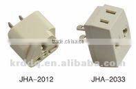 universal travel adapter male and female industrial plug socket 2 round electric pin plug convert to 2 flat