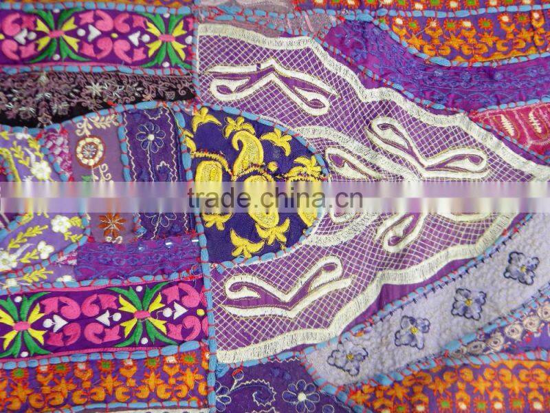 Indian Vintage Textiles - Indian Handcrafted Wall Hanging Graced with Khambadia Patchwork Cotton Tapestry