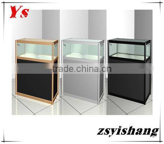 Retail store glass floor advertising jewelry display cabinet with Yishang