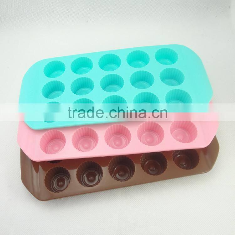 bpa free silicone rubber ice mold with 15 cavity love heart shape