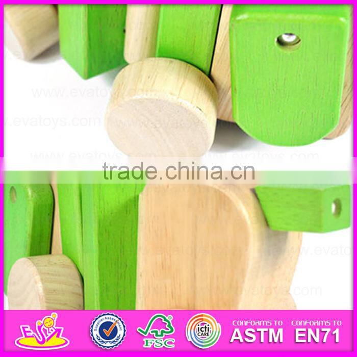 2015 Educational Cute String Wooden Dog Pull Toy,Wooden dog pull along toy for toddlers,Hot sale Wooden animal pull toy W05B099