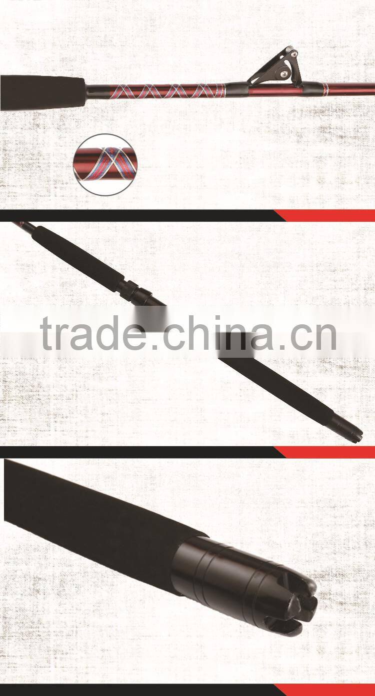 552 Fiberglass Red Trolling Boat Fishing Rod