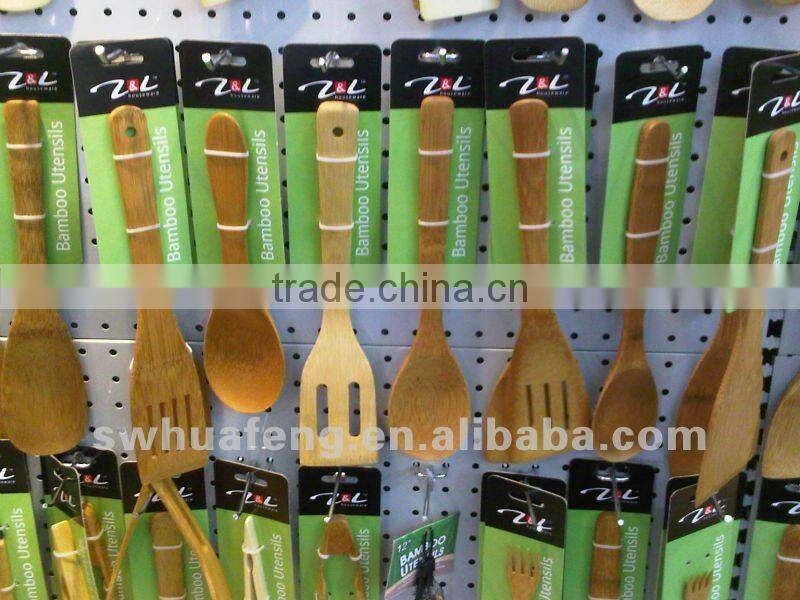 2017 Hot selling bamboo kitchen slotted spoon and turner
