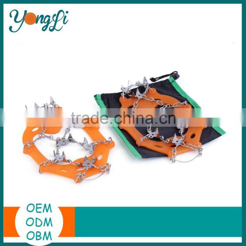 China Shoes Factory Rubber 18 Teeth Universal Anti Slip Ice Cleats Crampon