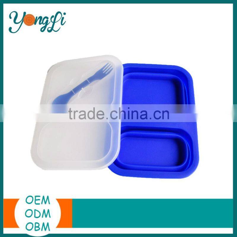 Kitchenware Silicone Plastic Food Container 2 Compartments