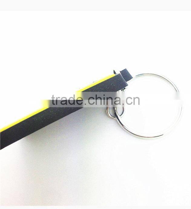 Factory supply square shape custome silicone rubber keychains