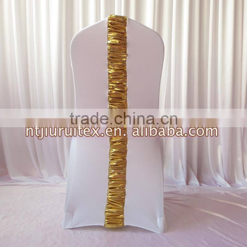 Spandex Chair Cover - Elegance Lycra Chair Cover With Metalic Pleat For Wedding Events