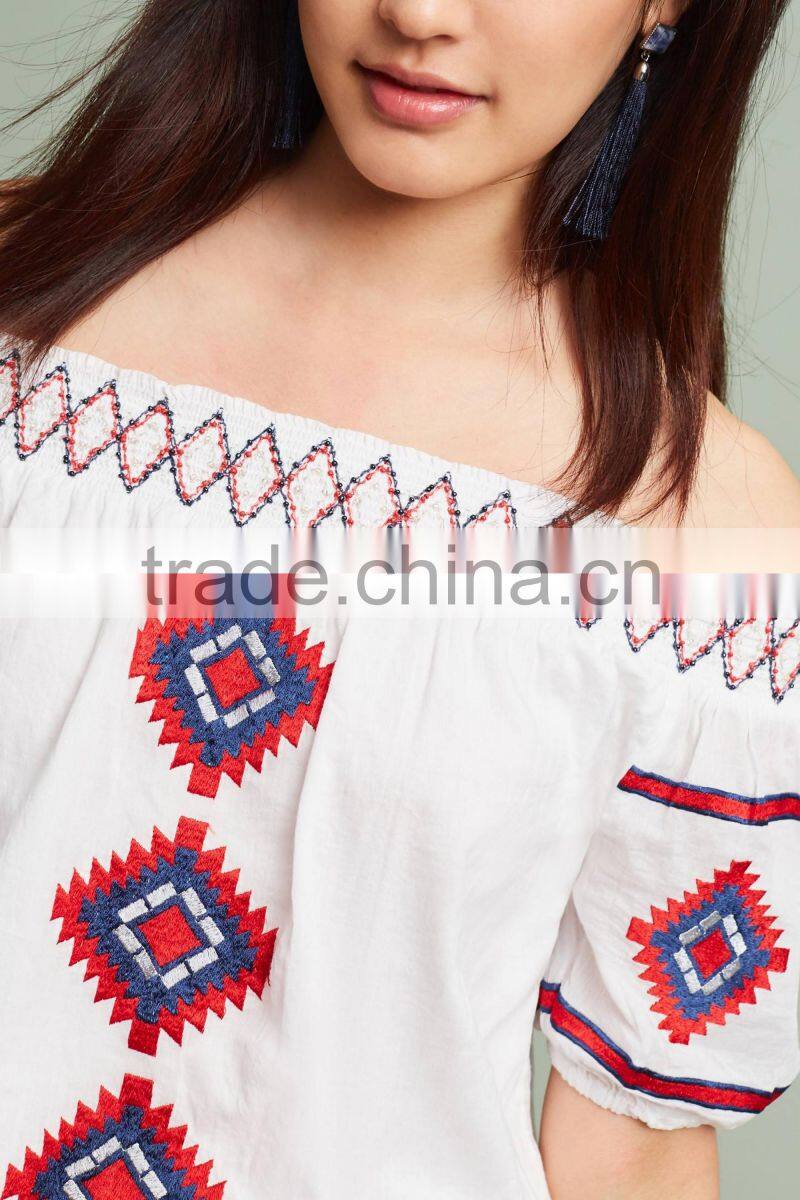 Fashion Ladies Off-The-Shoulder Embroidered Dress With Pictures New Model Girl Bohemian DressHSd5207