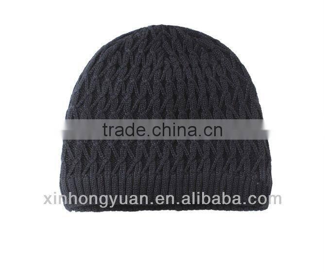 custom fashion warm knitted winter earflaps hats for men