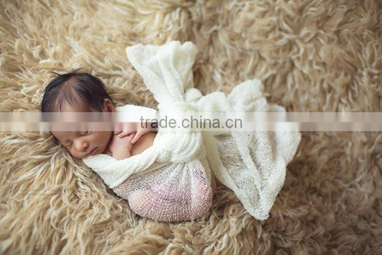 In stock newborn Crochet Knit Costume Photo Photography Props New Crochet Knit Mohair WRAP