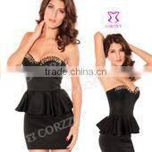 Lace Covered Corset Overbust Steel Bone Zipper Wholesale