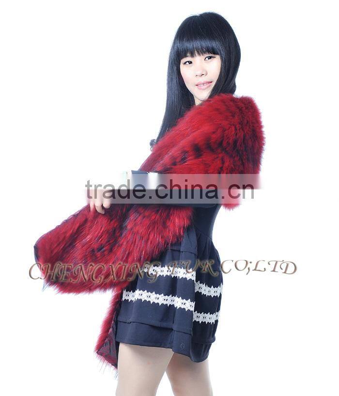 CX-B-79D New Design Fashion Raccoon Fur Warm Women Warm Fur Scarf/Fur shawl