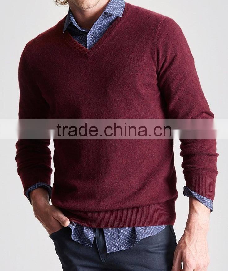 High Quality Men's v-neck cashmere sweater (BKNM13)