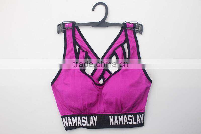 2017 sexy lady sport bra new design seamless fitness yoga bra
