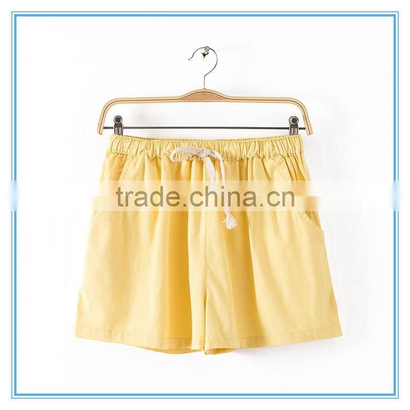 Wholesale Women Summer Beach Girl Cotton Linen Shorts 15 Colors Plus Size