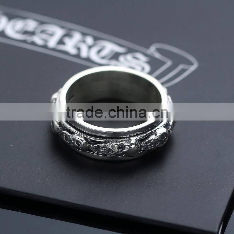 Fashion jewelry brass / s925 cool punk retro style personalized devil skull ring for men
