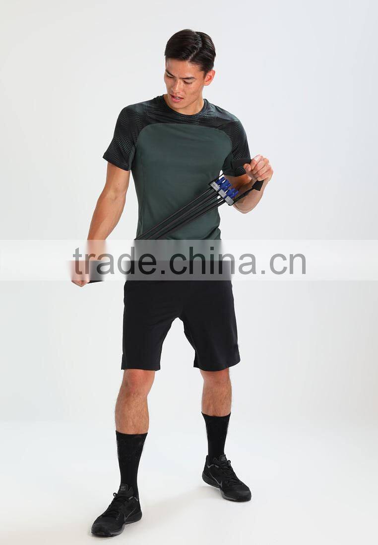 MGOO New Design Dry Fit Sportwear Gym T-shirt Men Muscle Fitness Color Block T Shirt