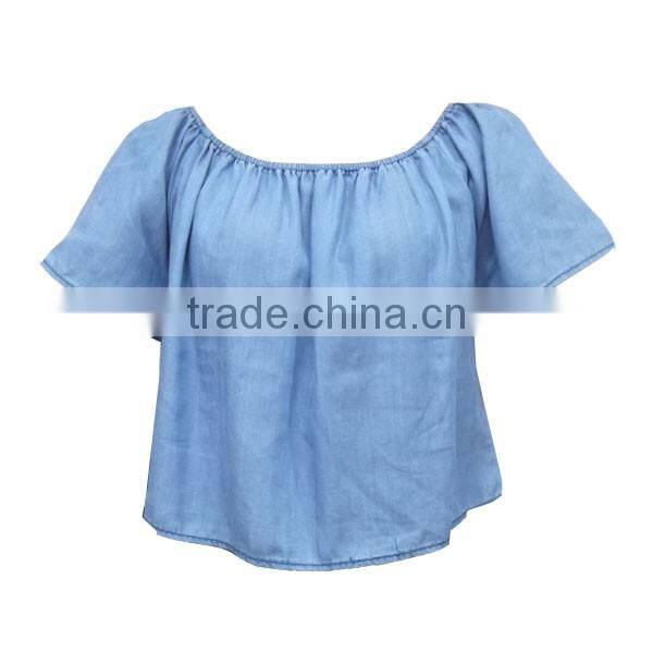 Spring hot selling female long-sleeved shirt women simple denim tops