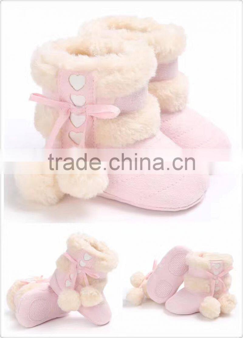 2017 Popular sports baby girls shoe Lovely Winter Warm snow boots Red Pink Brown Cute boot shoes