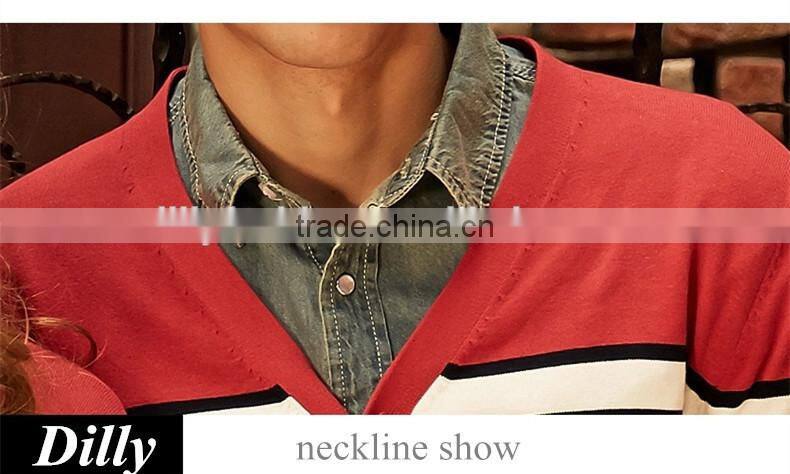 2015 Korean stripe cardigan knitted couple lover sweatshirt