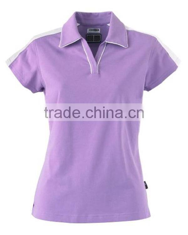 fashion cheap women's polo shirt with embroidered