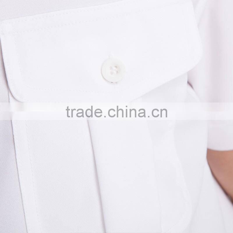 Customized Men's Security Guard Dress Uniform/Cheap Security Shirt/ White Design Security Guard Wear