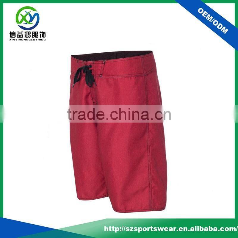 High Quality 95%Polyester 5%Spandex Woven Men's Sport Shorts With Black Rope