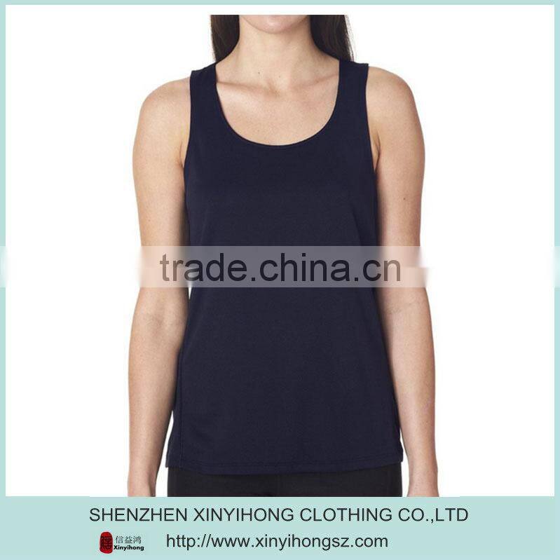 Ladies 100% polyester racerback tank top,custom stringer tank top with you logo