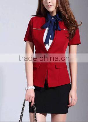 2014 latest uniform design/ladies office uniform design