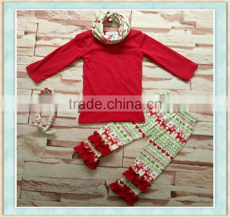 Baby wear bulk clothes write tops reindeer pants christmas wholesale fashion clothing 2017
